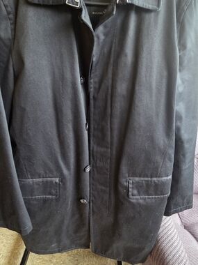 Banana Republic Black Trench Coat with Button Front